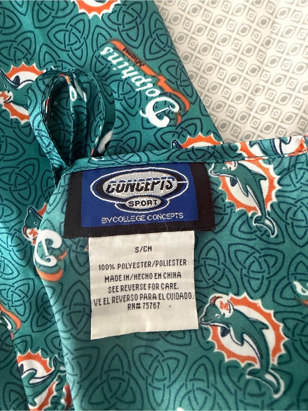 Vintage Miami Dolphins Tank Top Teal Slip Chemise Lingerie Size Small - Picture 4 of 4